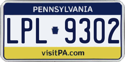 PA license plate LPL9302