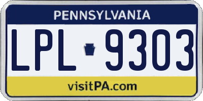 PA license plate LPL9303