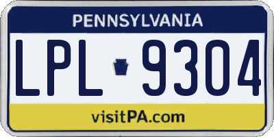 PA license plate LPL9304