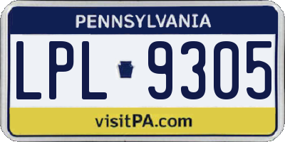 PA license plate LPL9305