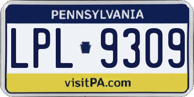 PA license plate LPL9309