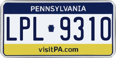 PA license plate LPL9310