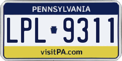 PA license plate LPL9311