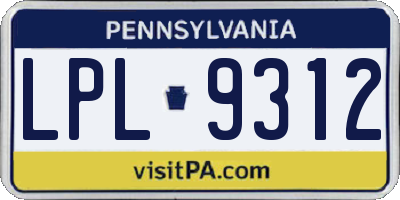 PA license plate LPL9312