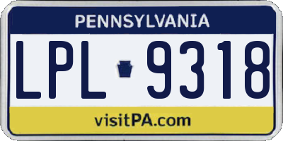 PA license plate LPL9318