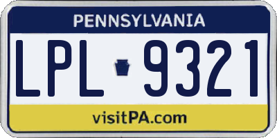 PA license plate LPL9321