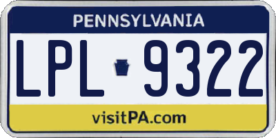 PA license plate LPL9322