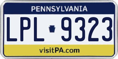 PA license plate LPL9323