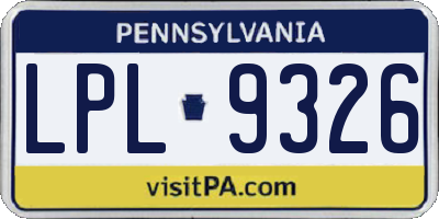 PA license plate LPL9326