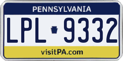 PA license plate LPL9332