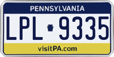 PA license plate LPL9335