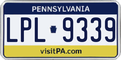 PA license plate LPL9339