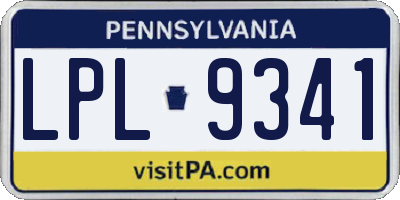 PA license plate LPL9341