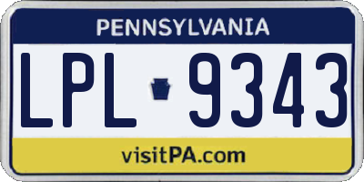 PA license plate LPL9343