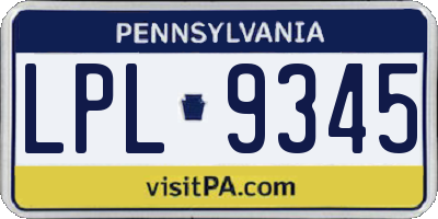 PA license plate LPL9345