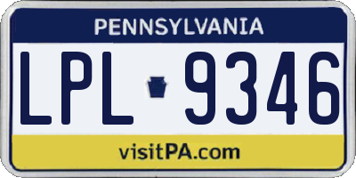 PA license plate LPL9346