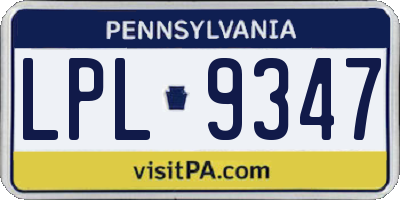 PA license plate LPL9347