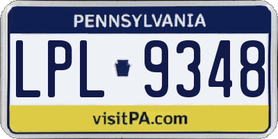 PA license plate LPL9348