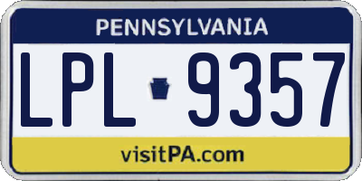 PA license plate LPL9357