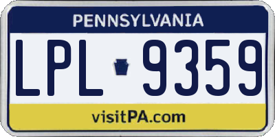 PA license plate LPL9359