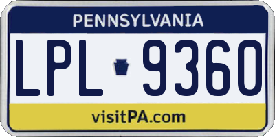 PA license plate LPL9360