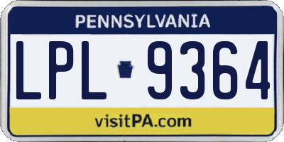 PA license plate LPL9364