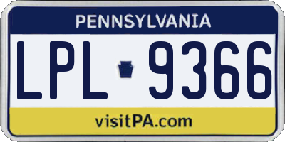 PA license plate LPL9366