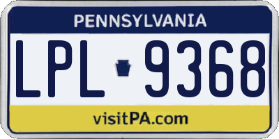 PA license plate LPL9368