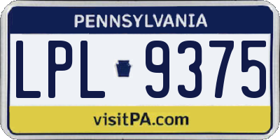 PA license plate LPL9375