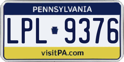 PA license plate LPL9376