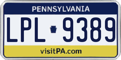PA license plate LPL9389