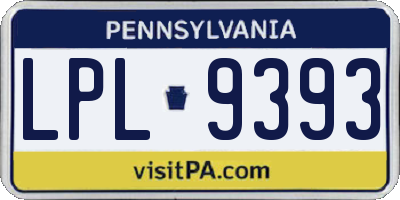 PA license plate LPL9393