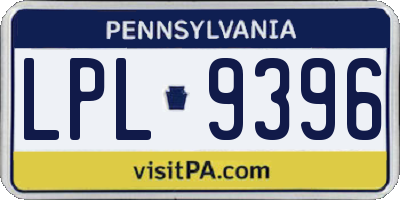 PA license plate LPL9396