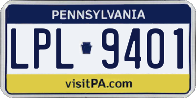 PA license plate LPL9401