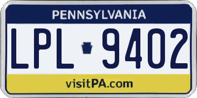 PA license plate LPL9402