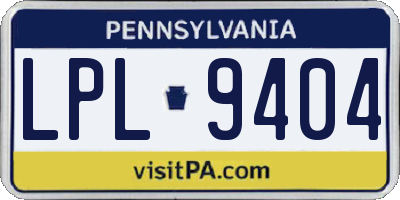 PA license plate LPL9404