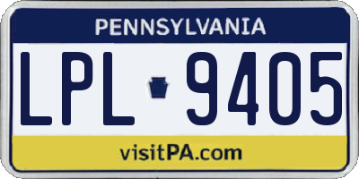 PA license plate LPL9405