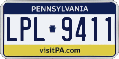 PA license plate LPL9411