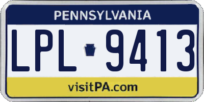PA license plate LPL9413