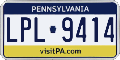 PA license plate LPL9414