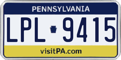 PA license plate LPL9415