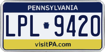 PA license plate LPL9420
