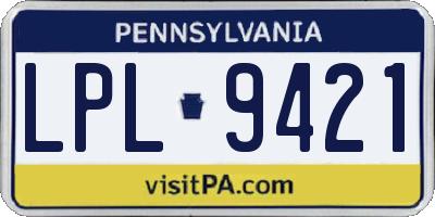PA license plate LPL9421