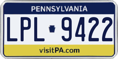 PA license plate LPL9422