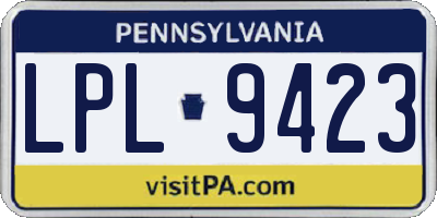PA license plate LPL9423