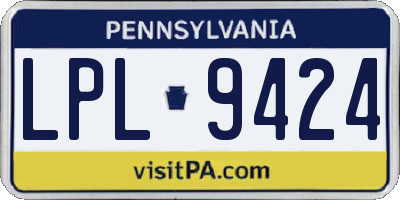 PA license plate LPL9424