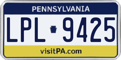 PA license plate LPL9425