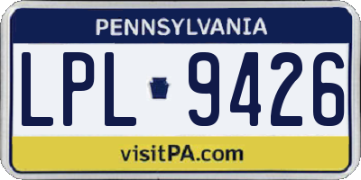 PA license plate LPL9426