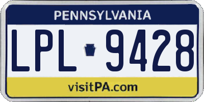 PA license plate LPL9428