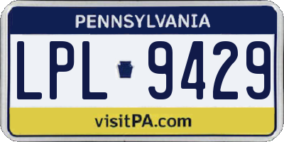 PA license plate LPL9429